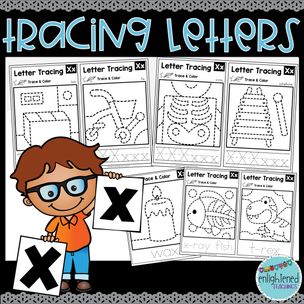 Letter X Tracing Worksheets Letter Tracing Mats Letter X Trace & Color ...