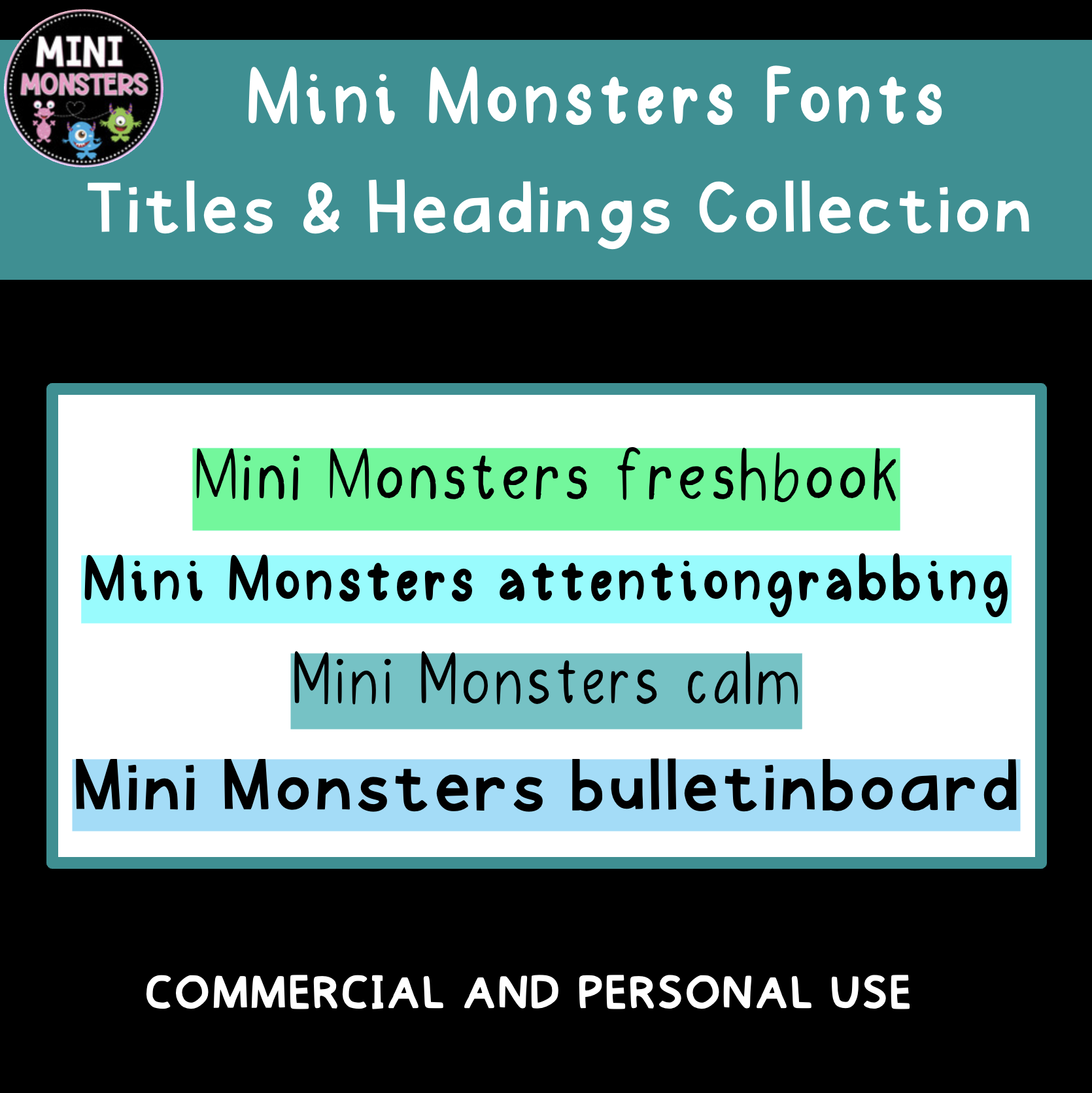 Mini Monsters Fonts - The Titles and Headings Collection l