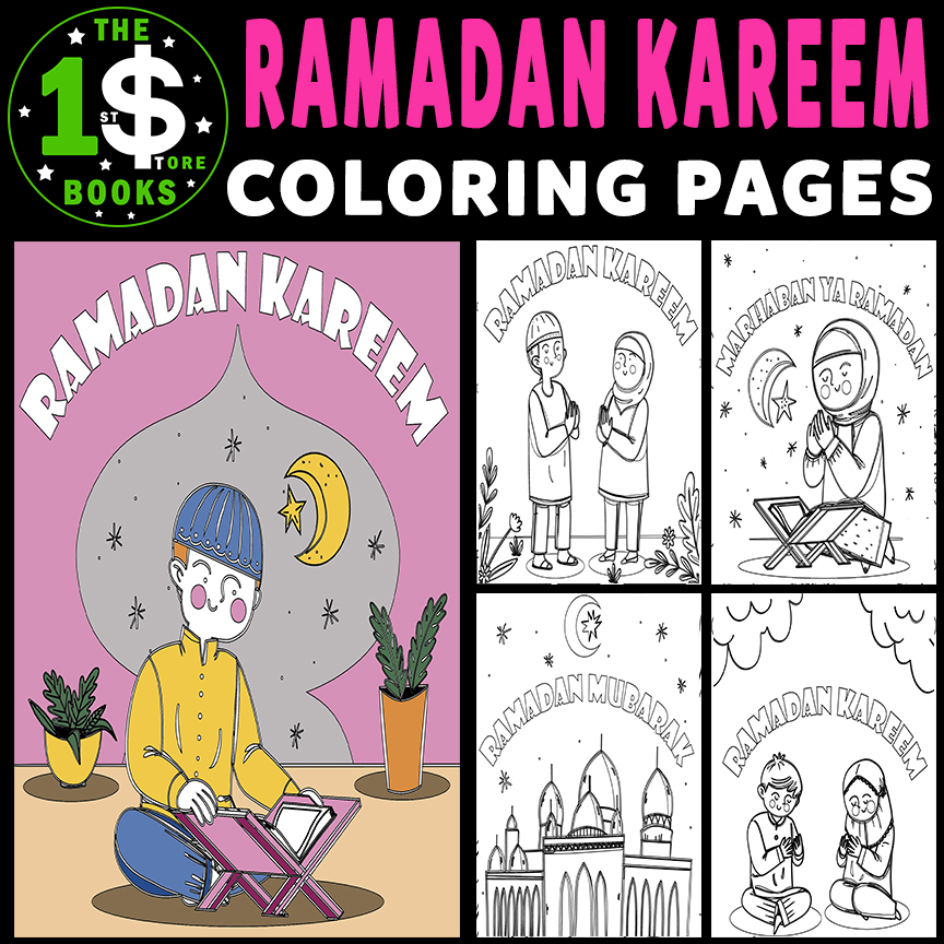 Ramadan Kareem Coloring Pages | Islamic Month | March Holiday Coloring Sheets