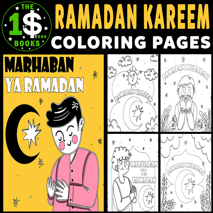Ramadan Kareem Coloring Pages | Islamic Month | March Holiday Coloring Sheets
