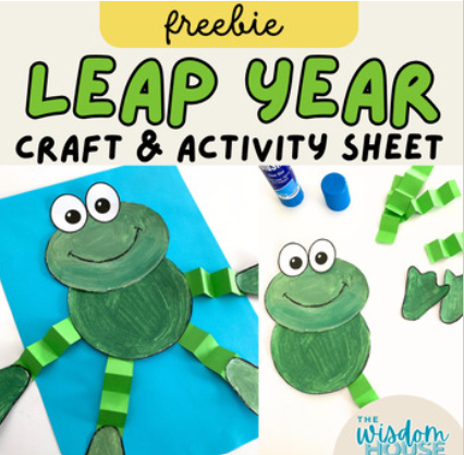 Leap Year/ Leap Day 2024 Frog Craft with Worksheet