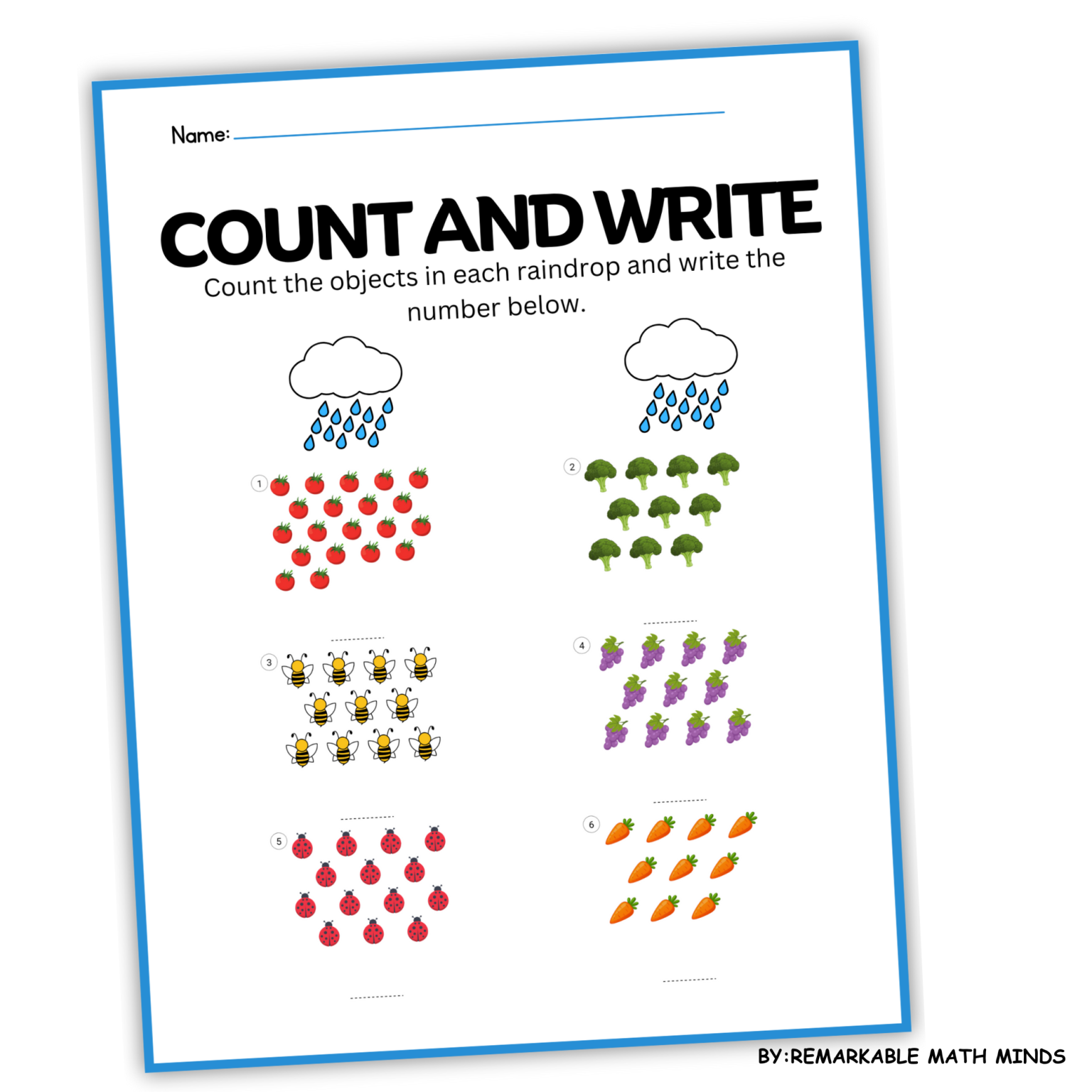 Spring Math Worksheets for Kindergarten Counting to 20 | Made By Teachers