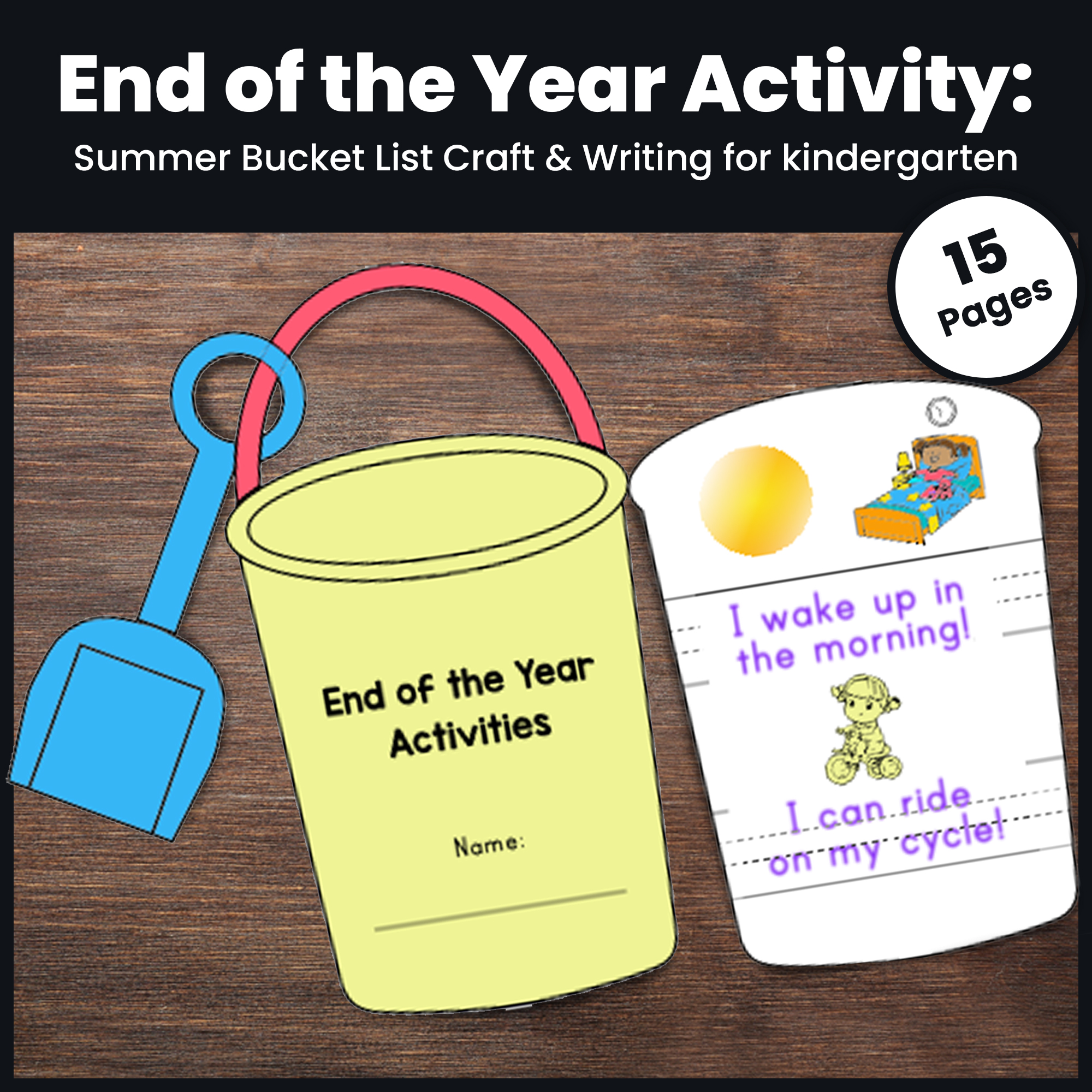 Summer Bucket List Craft - End of the Year Activity for Kindergarten