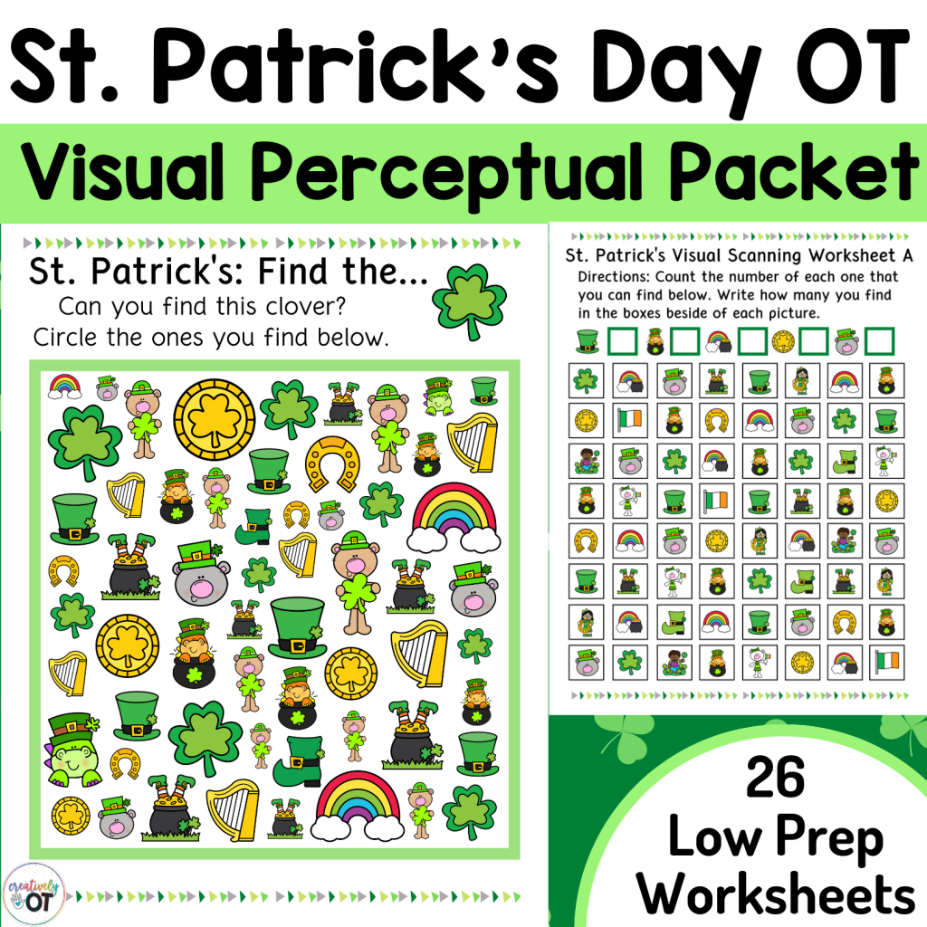 St. Patrick's Day OT and Visual Perceptual Worksheets - Made By Teachers