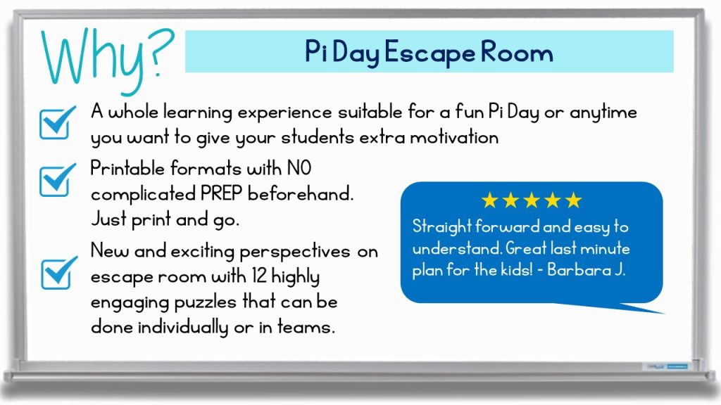Pi Day Escape Room Printable Activity - 12 Puzzles NO PREP Breakout ...