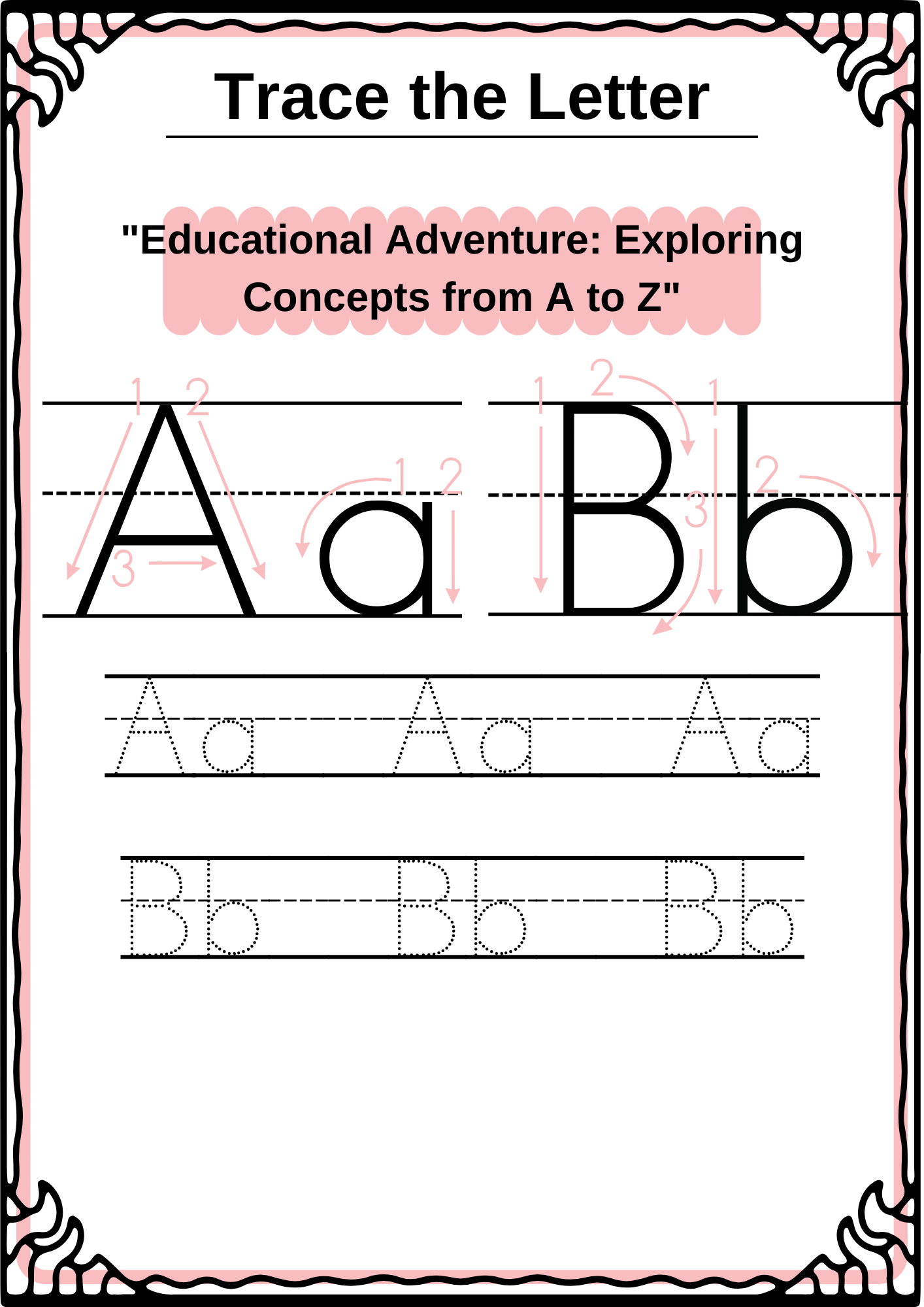 Educational Adventure Exploring Concepts from A to Z Trace the Letter