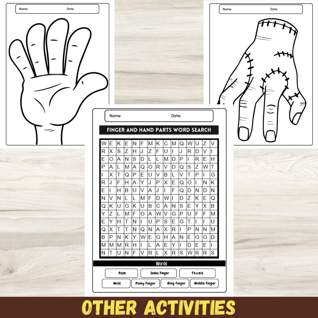 Finger And Hand Parts Names Labeling Worksheet: Label The Parts Of The ...
