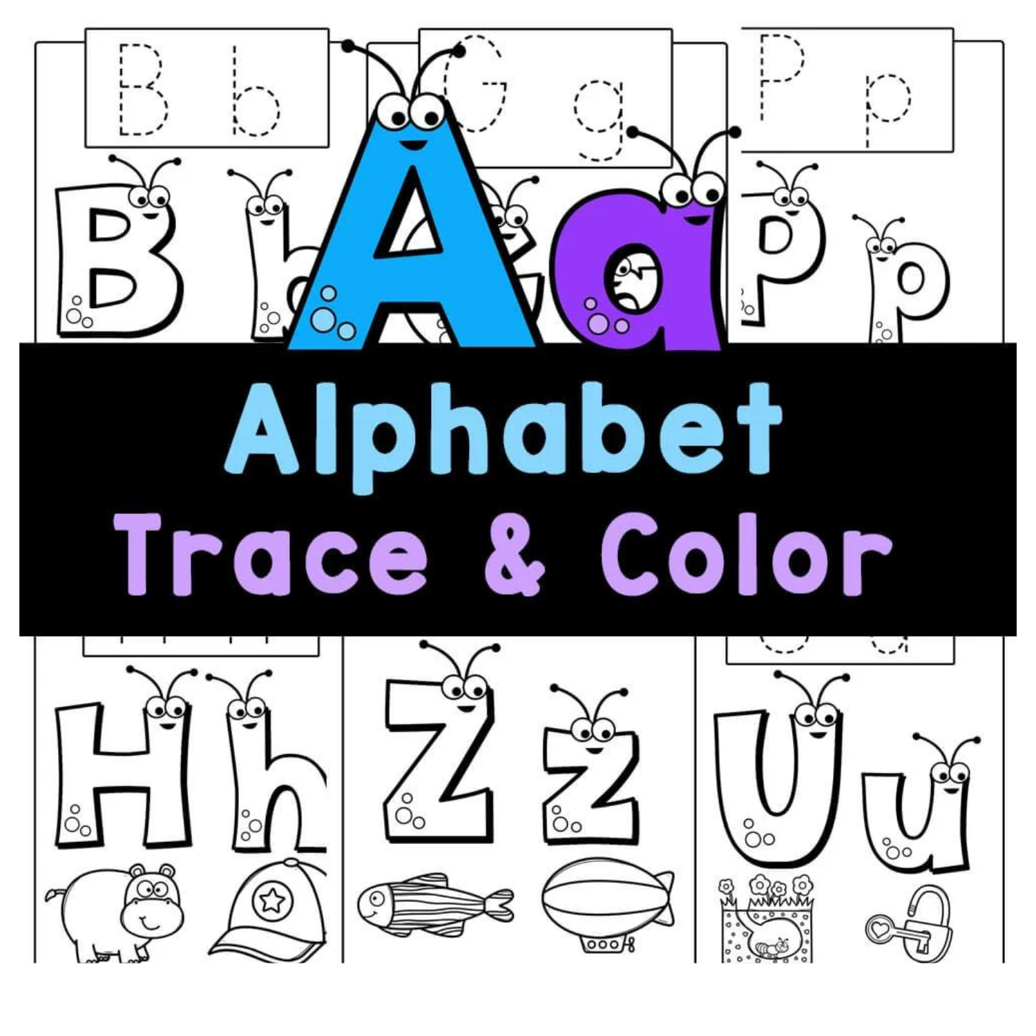 Printable Letter & Different Styles)Alphabet Letter Tracing Printables Coloring Pages