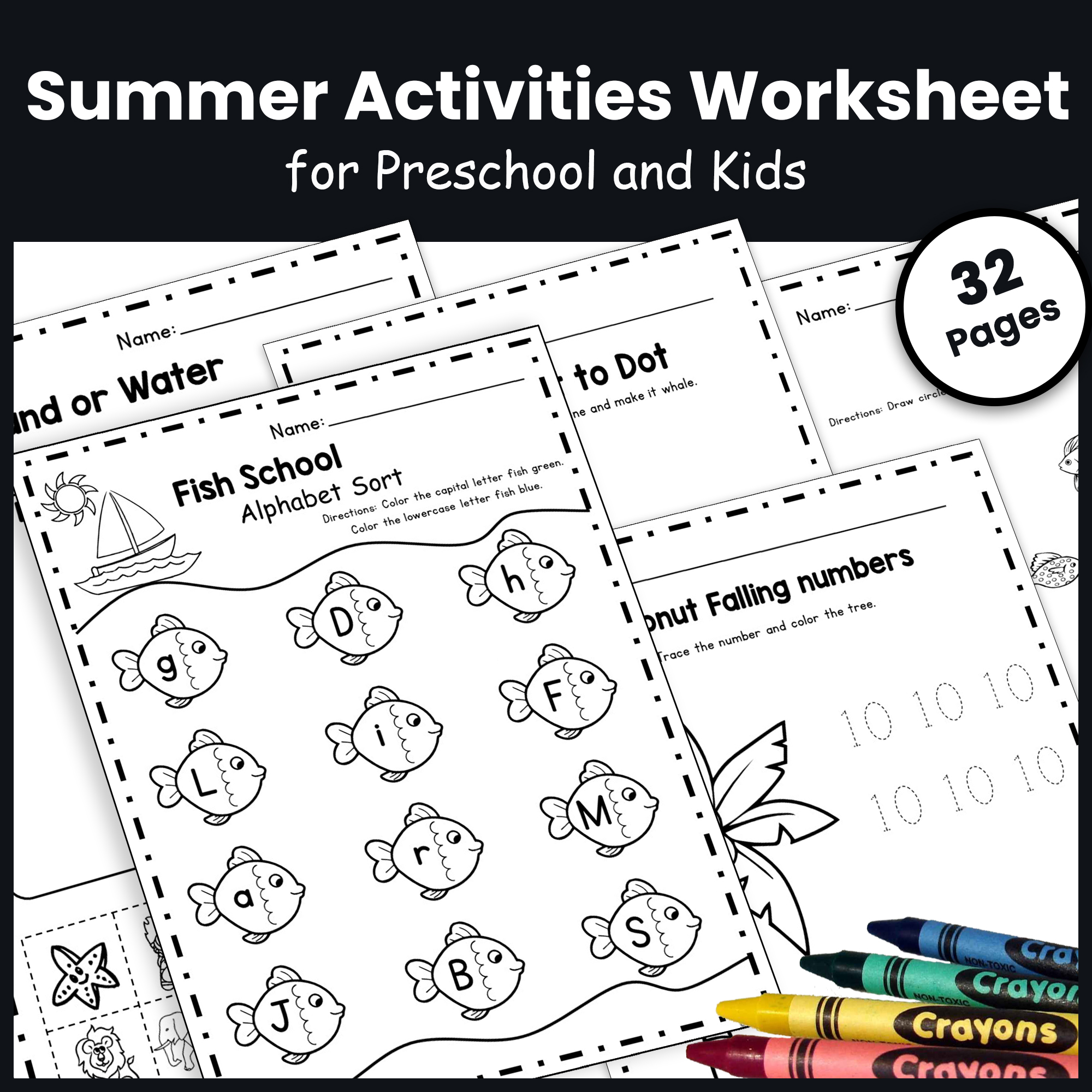 Preschool Summer Packet Activities - Fun & Educational Worksheets + Printables