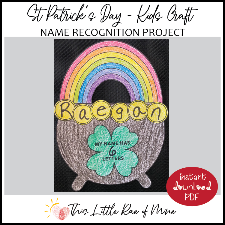 St Patrick's Day - Name Craft - Alphabet - printable - fine motor