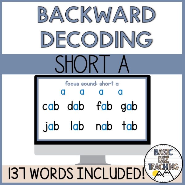 Short A Blending Practice | Backward Decoding | CVC, CCVC, CVCC words ...