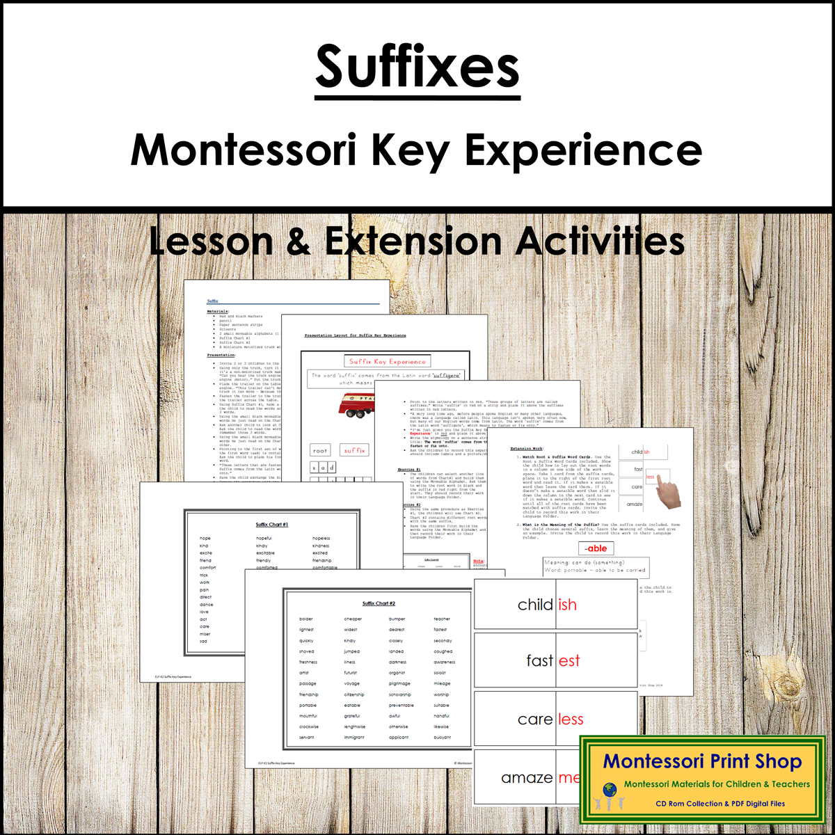 Suffixes Key Experience & Materials - Elementary Montessori