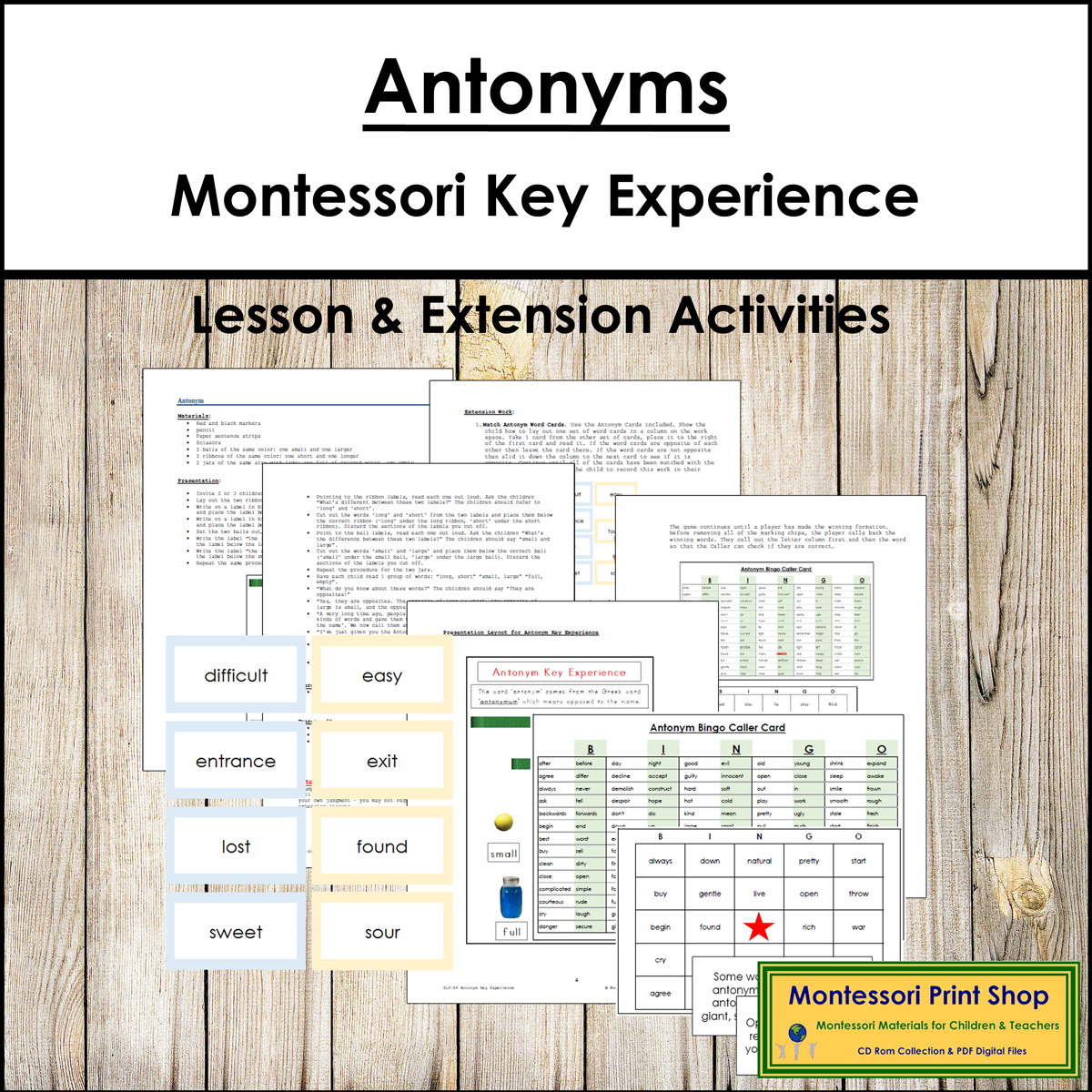 Antonyms Key Experience & Materials - Elementary Montessori