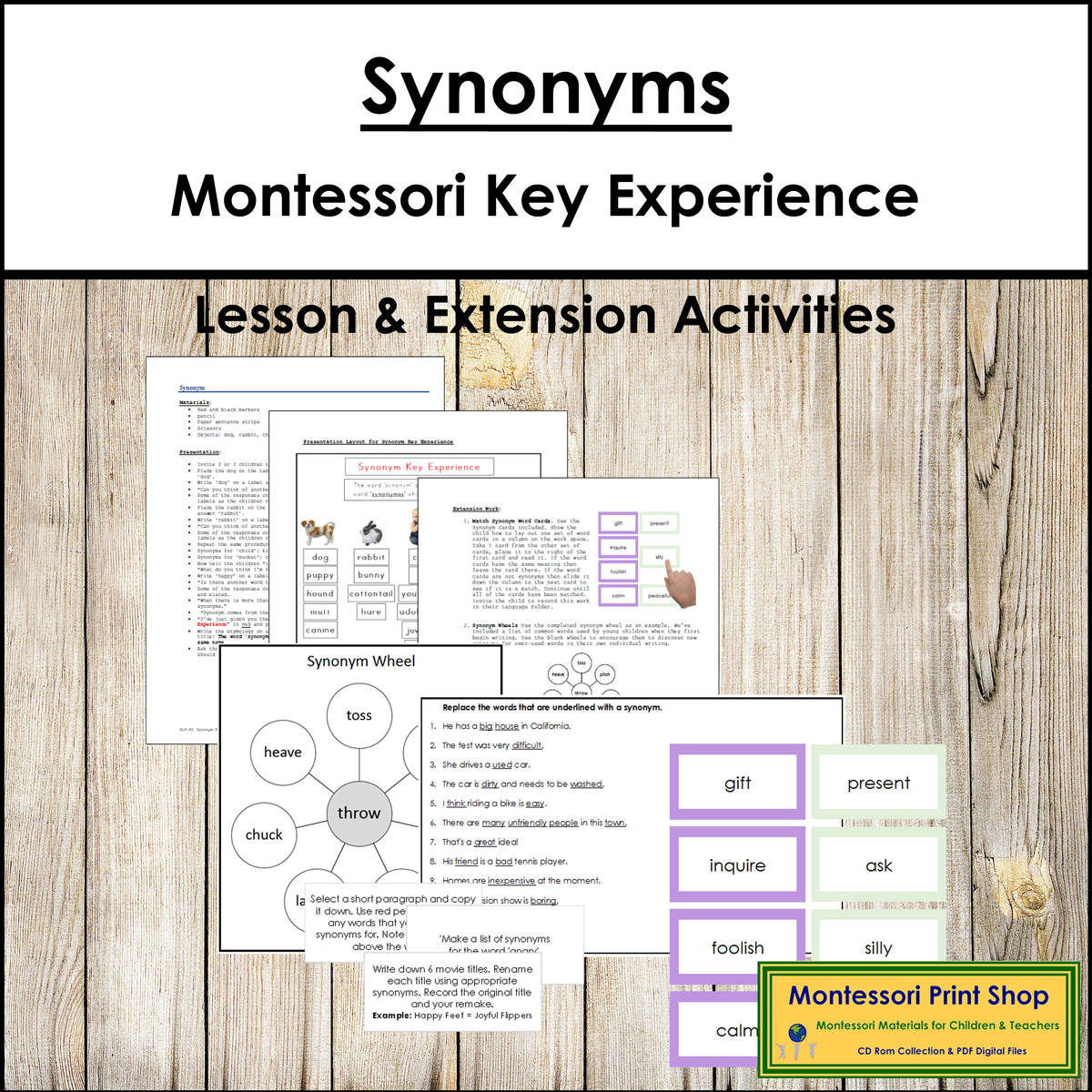 Synonyms Key Experience & Materials - Elementary Montessori