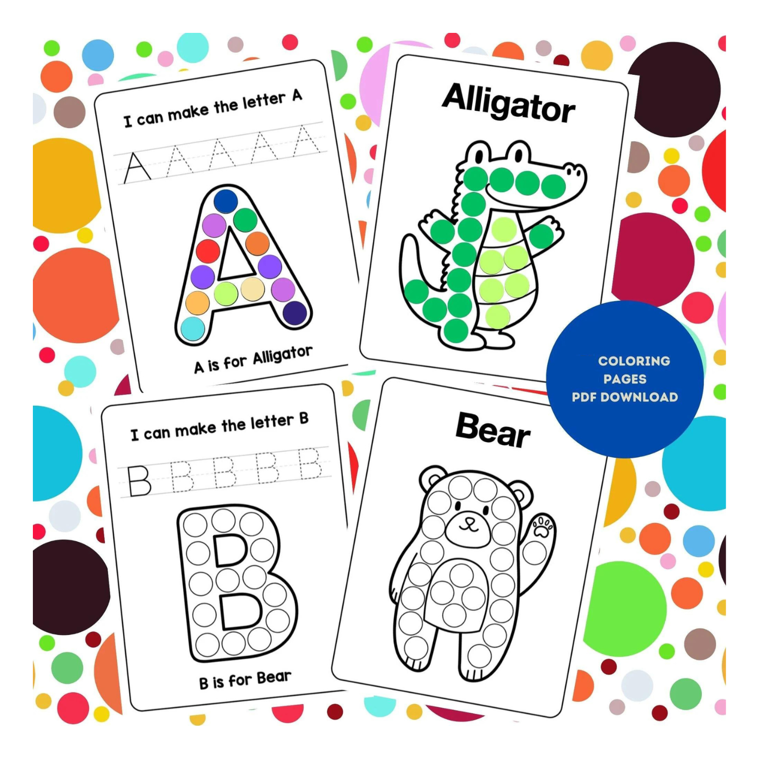 Alphabet Animals Dot Markers Worksheets | A-Z Do a Dot Printables