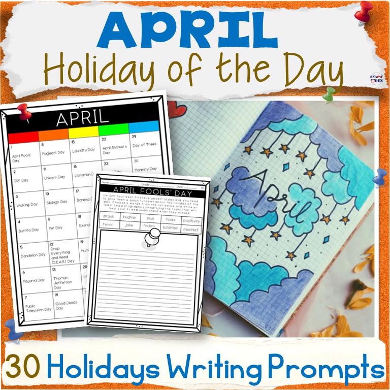April Bell Ringers ELA - Holiday of the Day Morning Work Prompts Warmups