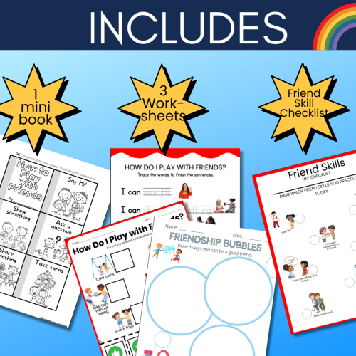 How to Play with Friends Autism Social Skills Worksheets & Child ...