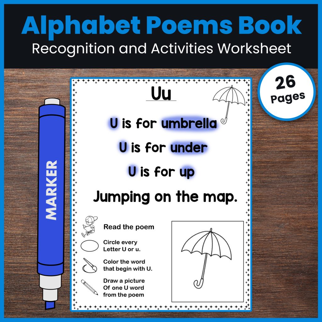 Alphabet Poems and Activities for Shared Reading Poems , Color Words ...