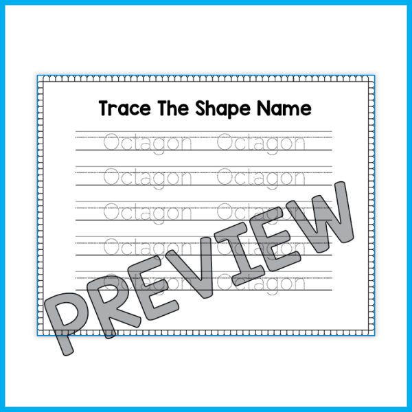 No-Prep Shape Octagon Tracing Worksheets and Activities for Preschool ...