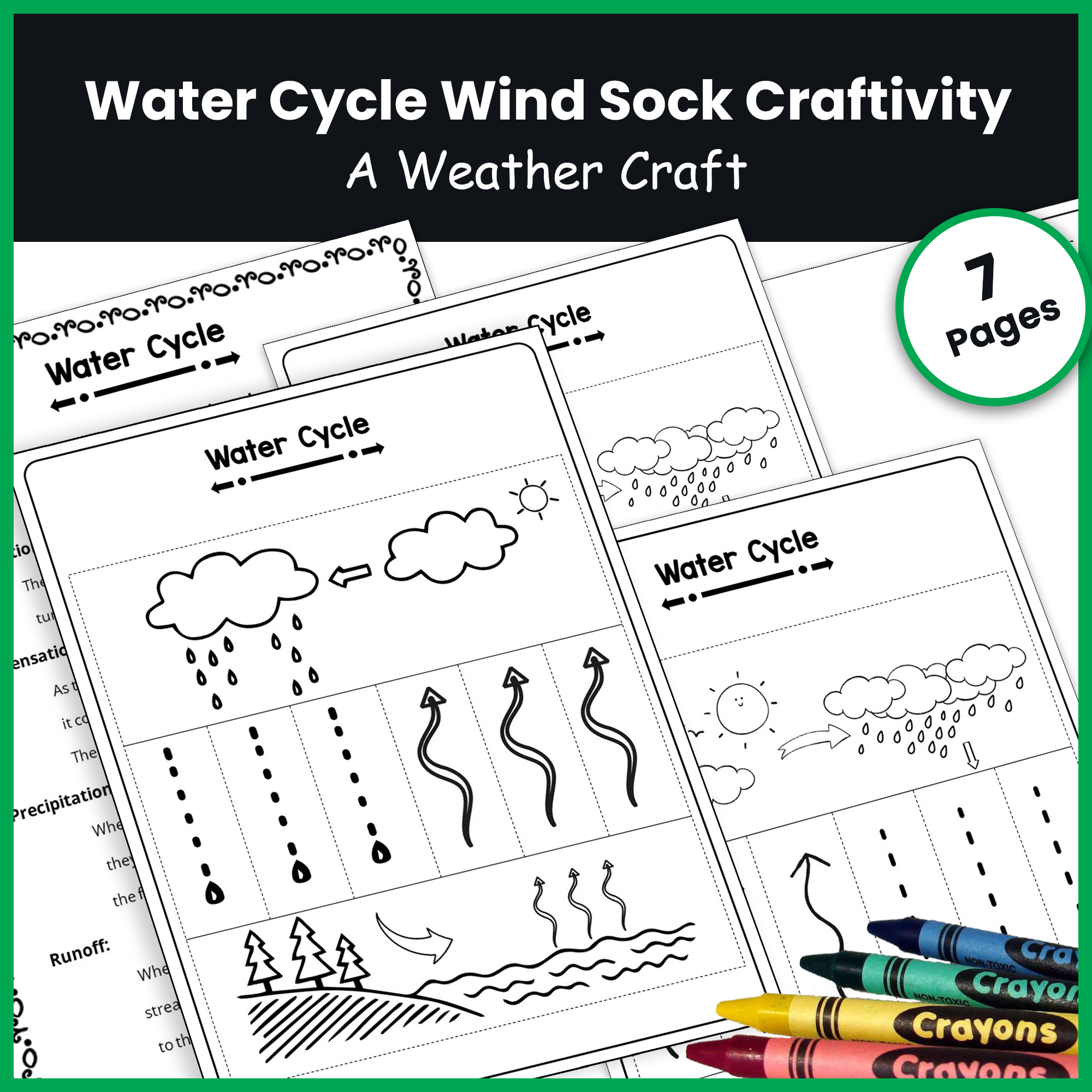 Water Cycle Craft - Water Cycle Wind Sock Activity and Craftivity