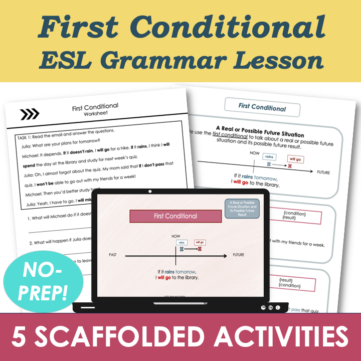 First Conditional - Adult ESL A2 Pre-intermediate Grammar Lesson, Activities, Worksheets