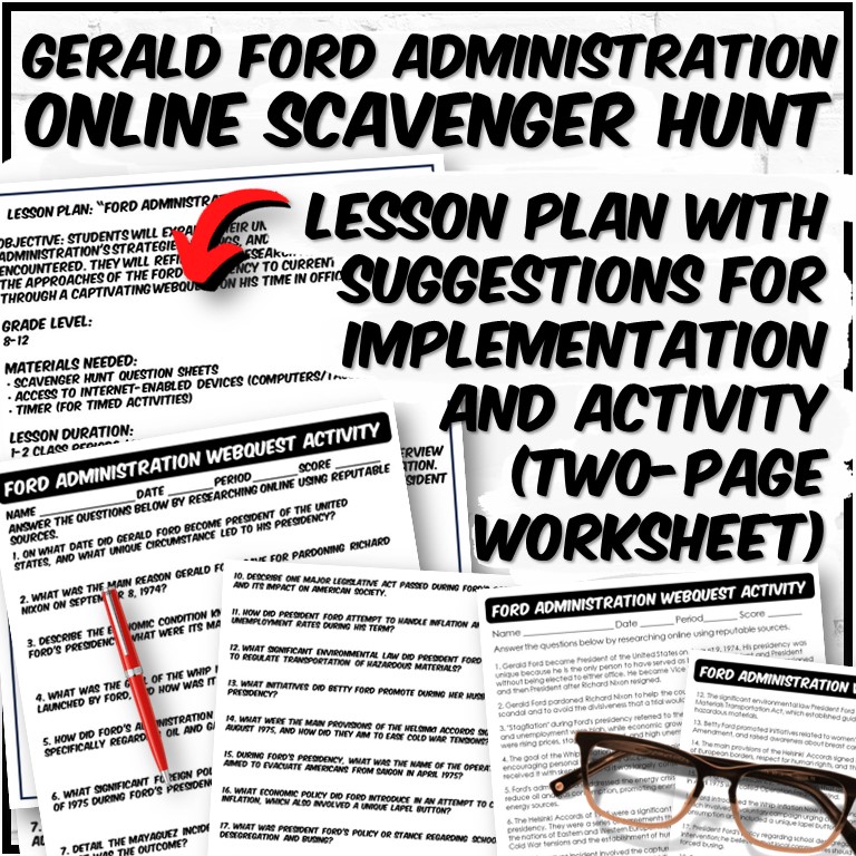 Ford Administration Webquest with Digital Option