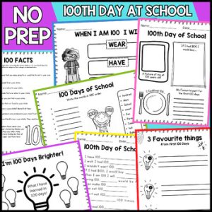 100th Day of School Activities -ELA , Math & Writing Activities- No ...