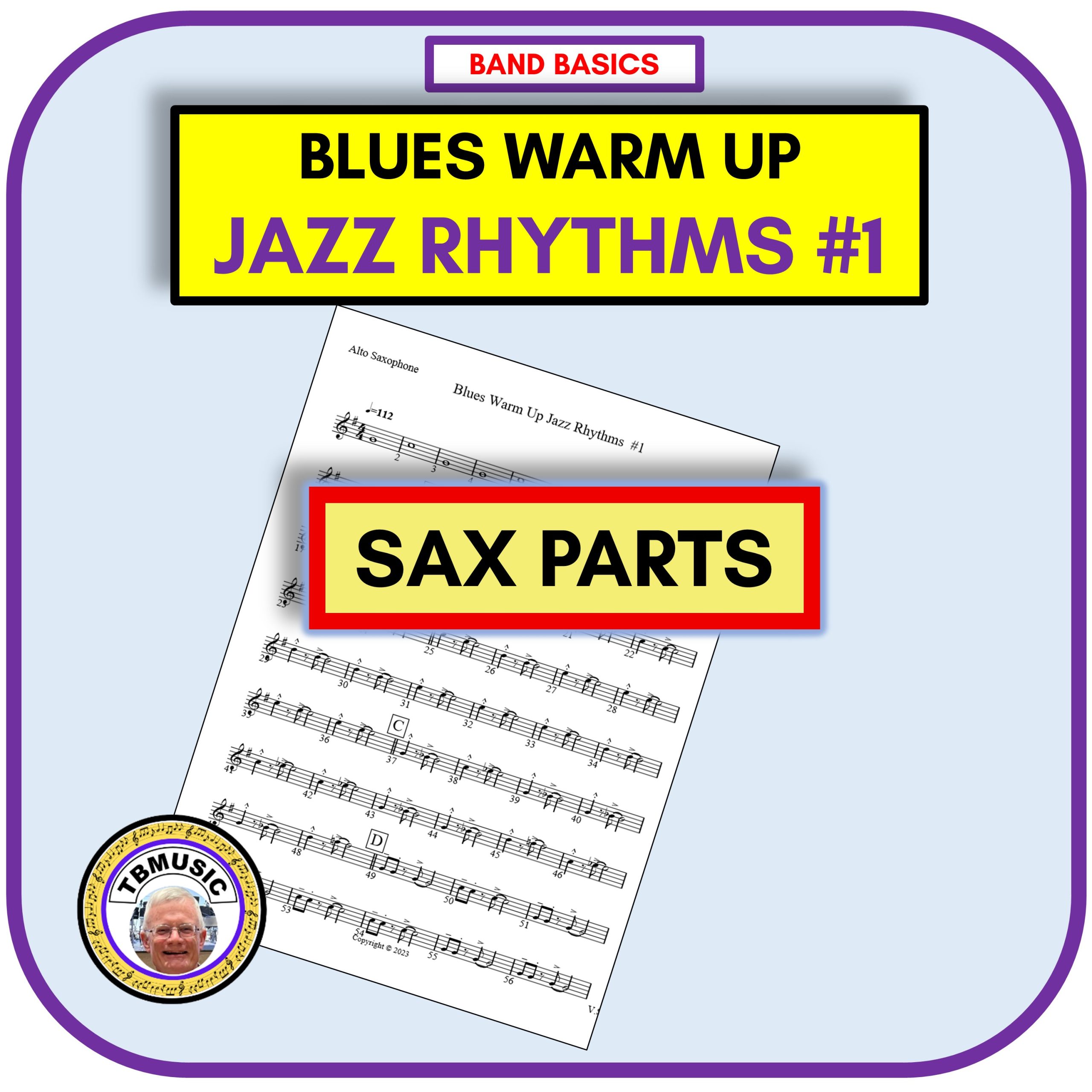 BLUES WARM UP JAZZ RHYTHMS #1 - SAXOPHONE PARTS