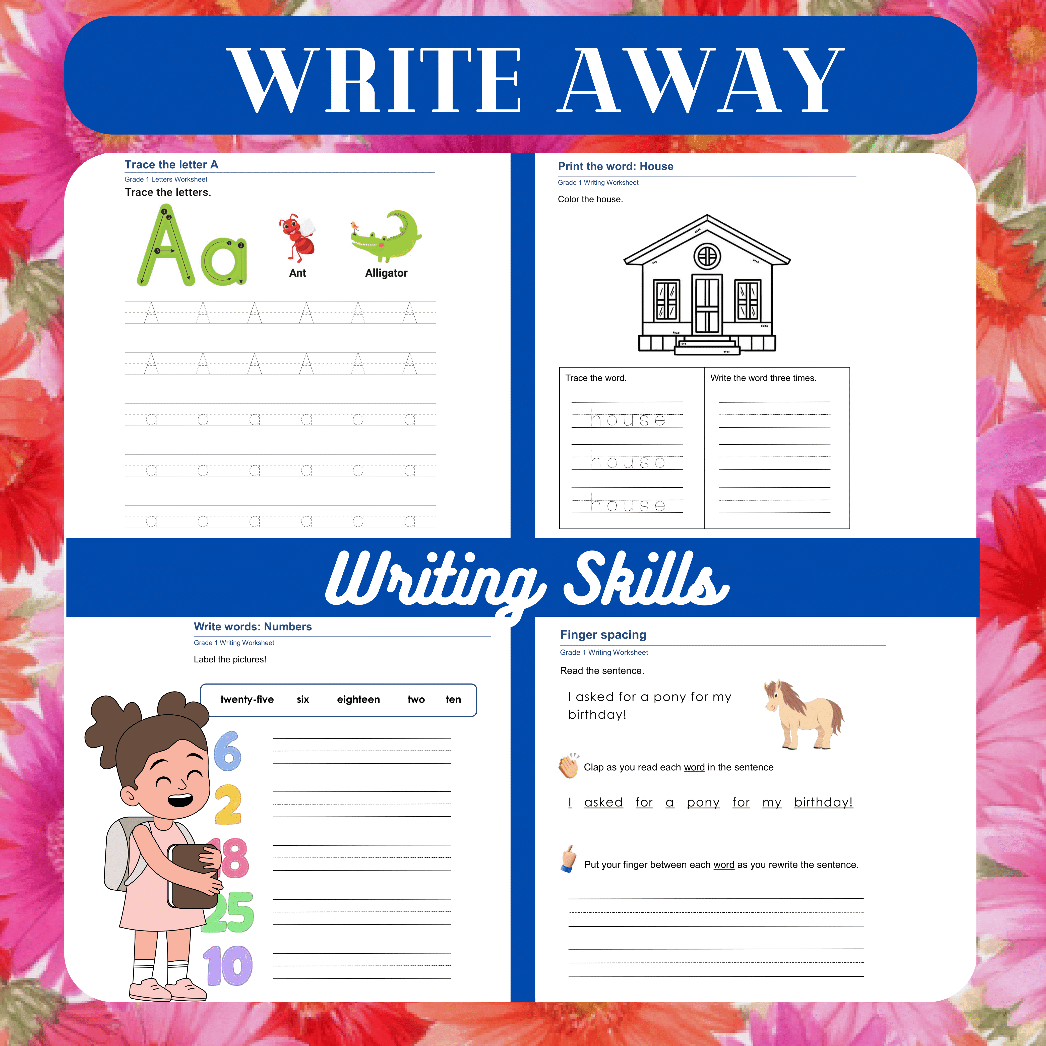 Write Away: Grade 1 Writing Skills Worksheets