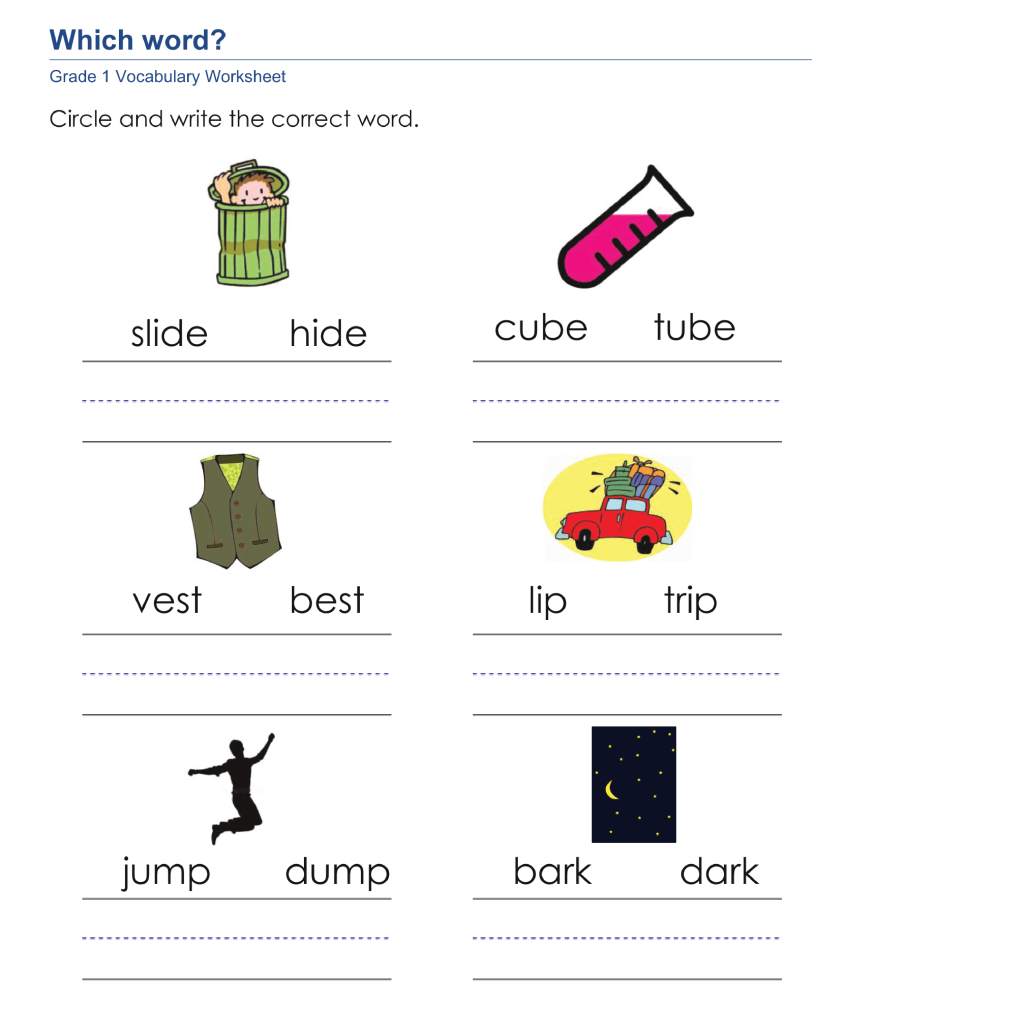 Word Wizards: Grade 1 Vocabulary and Language Skills Worksheets - Made ...
