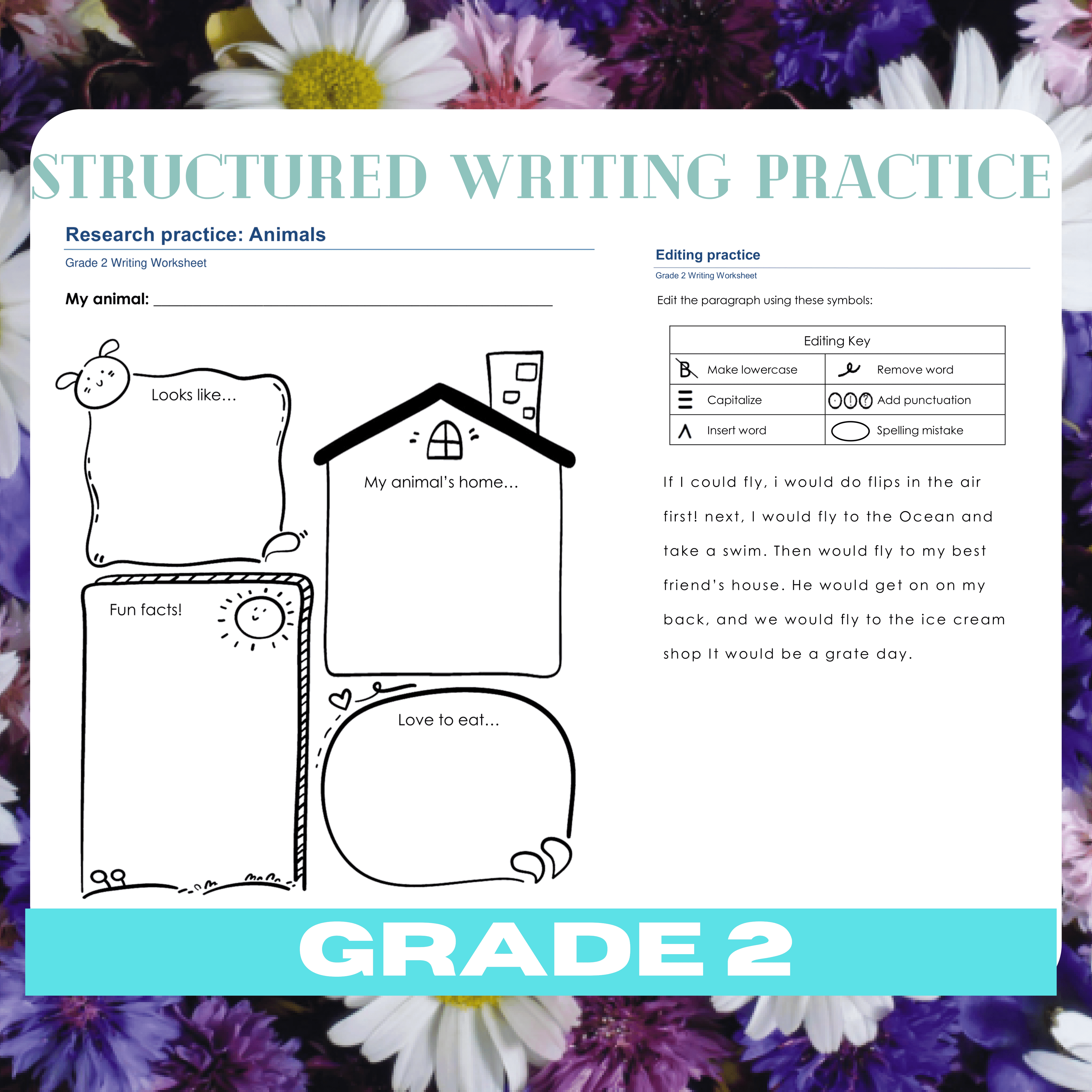 Structured Writing Practice: Grade 2 Worksheets