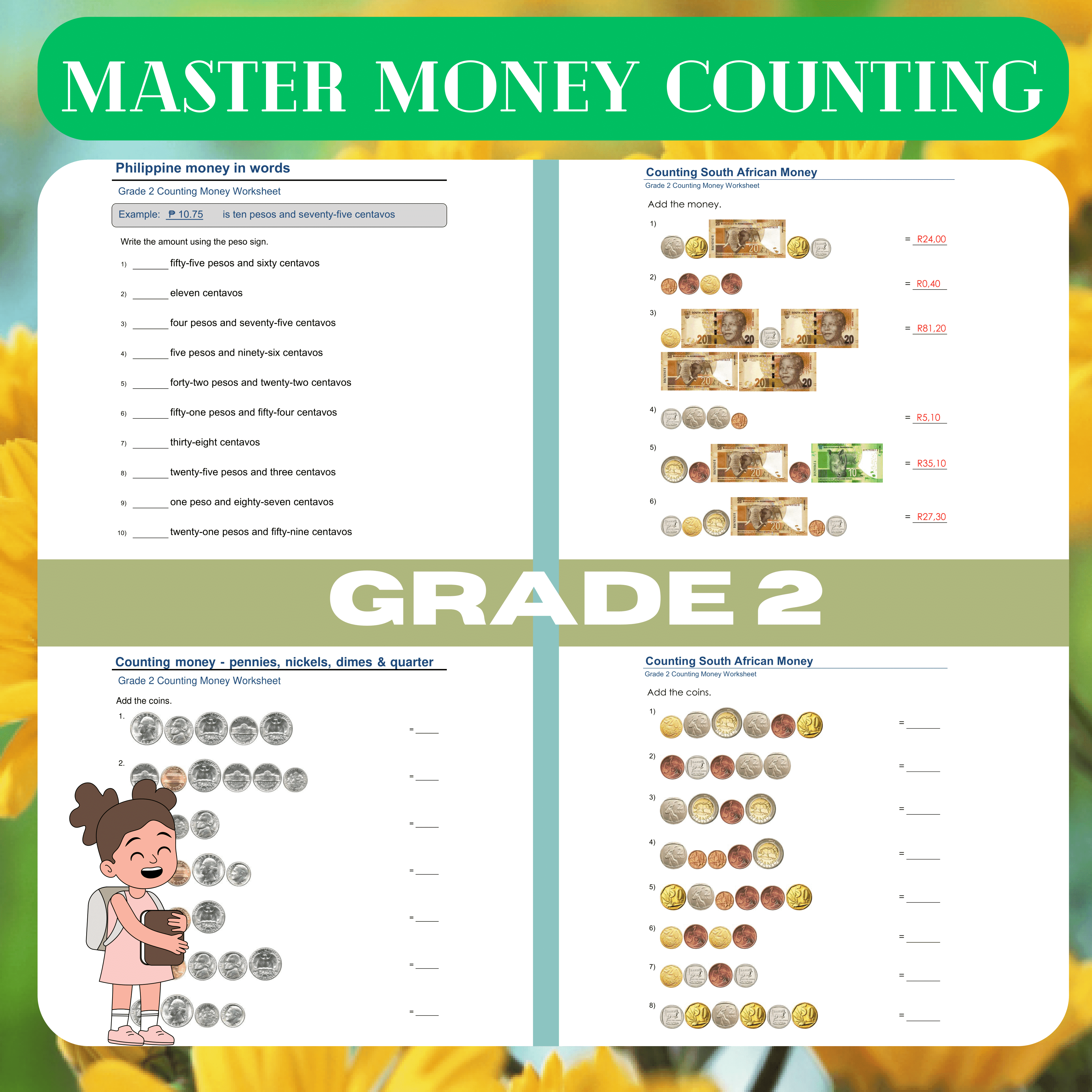 Master Money Counting with Grade 2 Worksheets