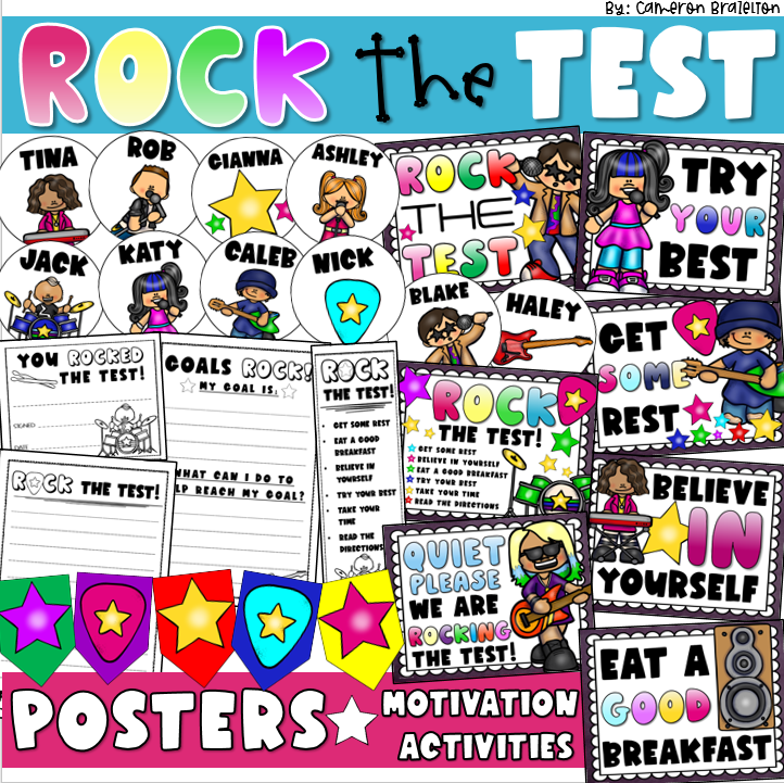 Rock the Test Posters & Activities | Testing Motivation | Test Prep
