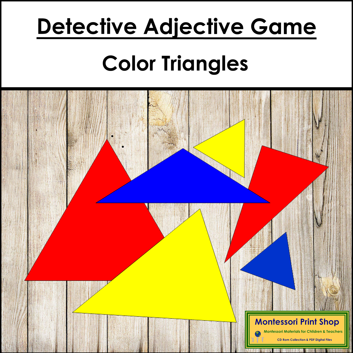 Montessori Detective Adjective Game (color) - Primary Grammar & Geometry