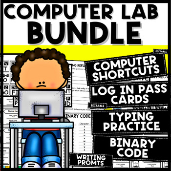 Computer Lab BUNDLE Pack - Unplugged Coding- Password Cards - Shortcuts & More..