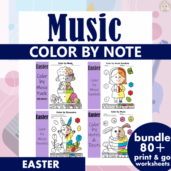 Easter Music Coloring Pages Bundle | Made By Teachers