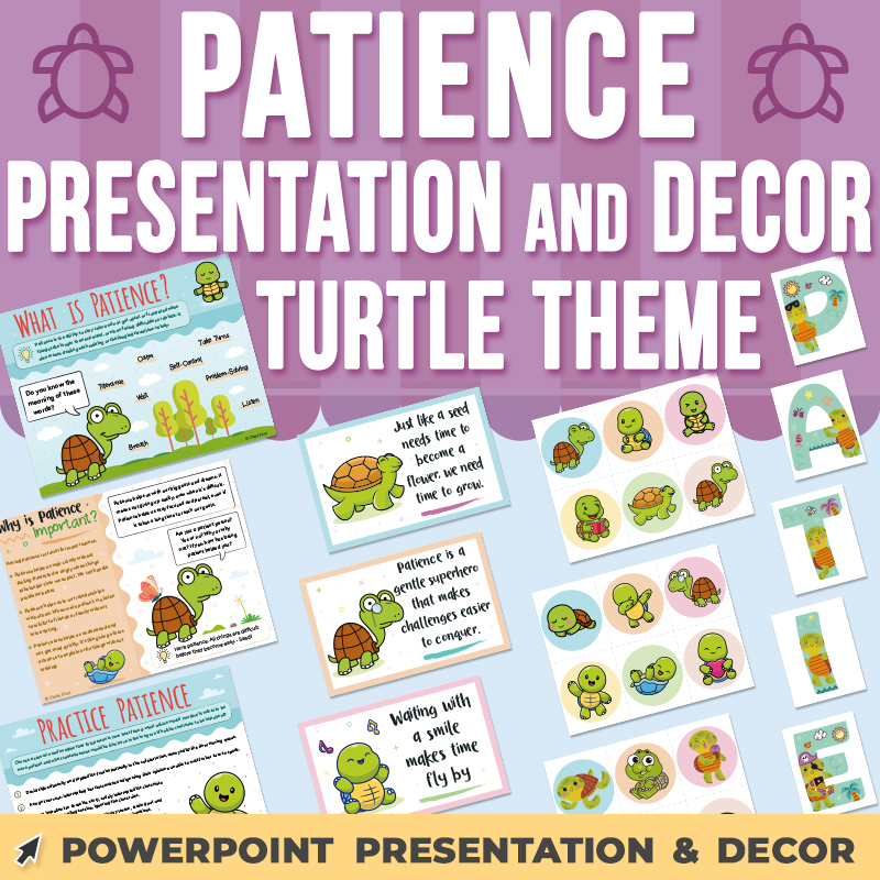 Patience PowerPoint Presentation and Decor Turtle Theme