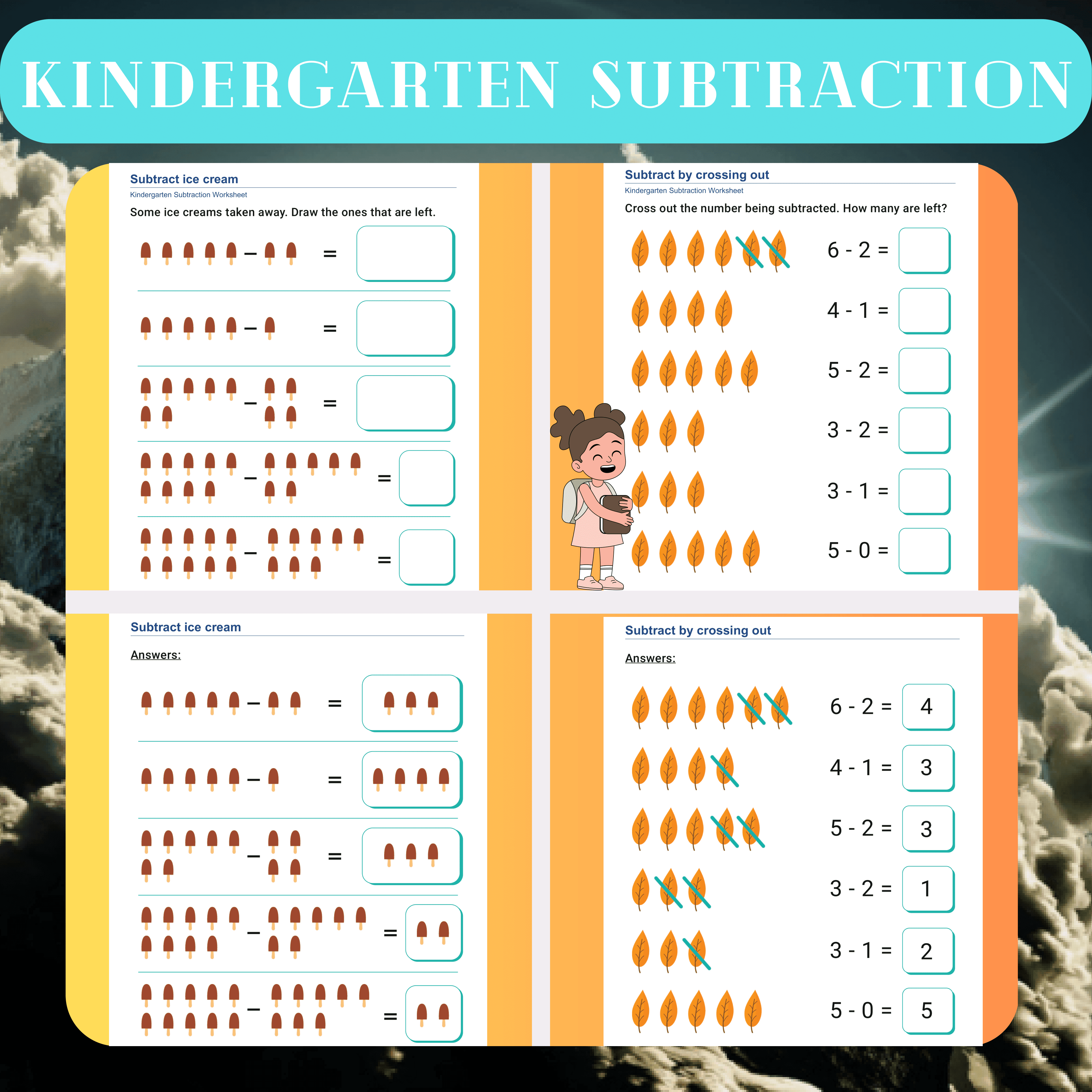 Kindergarten Subtraction Worksheets