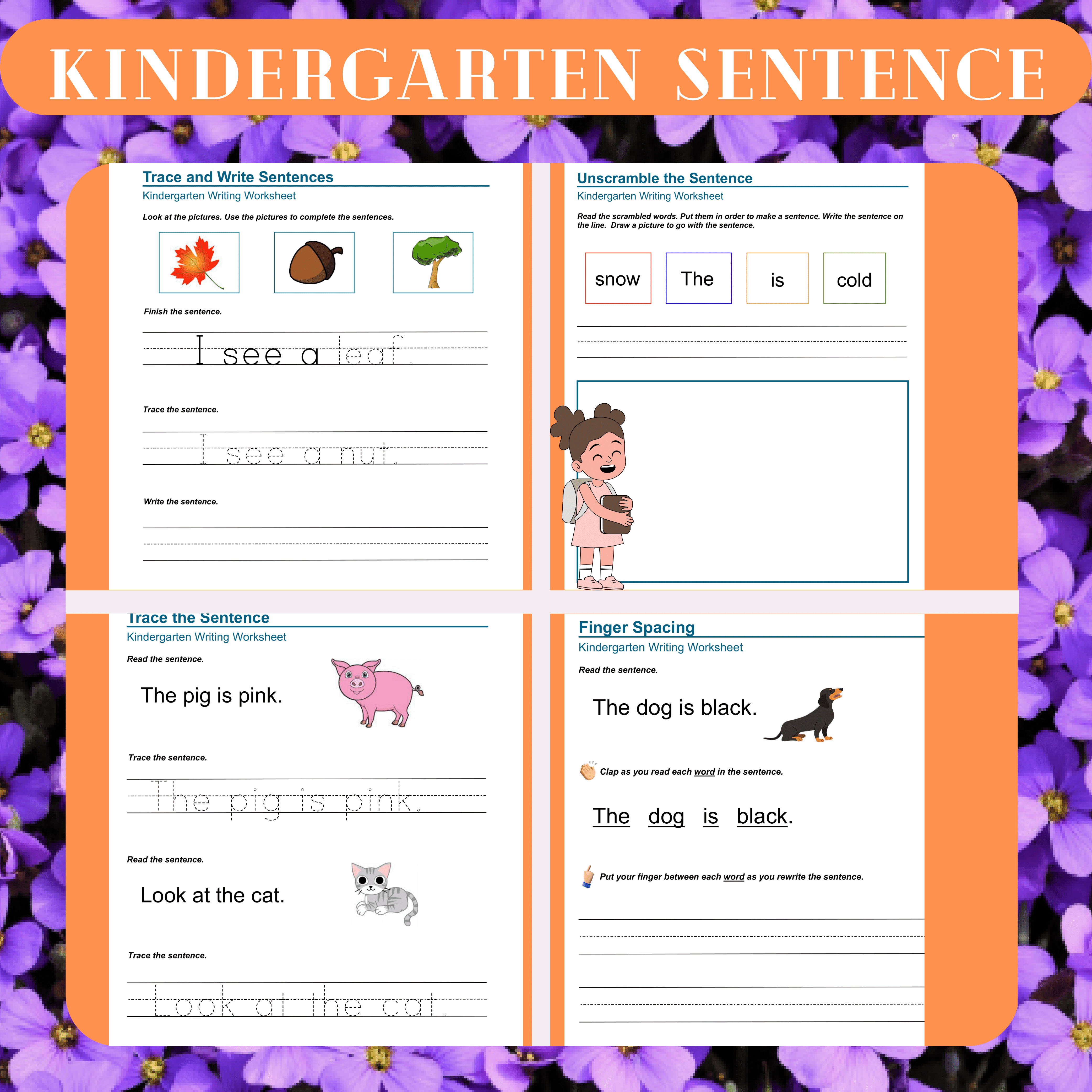 Kindergarten Sentence Worksheets