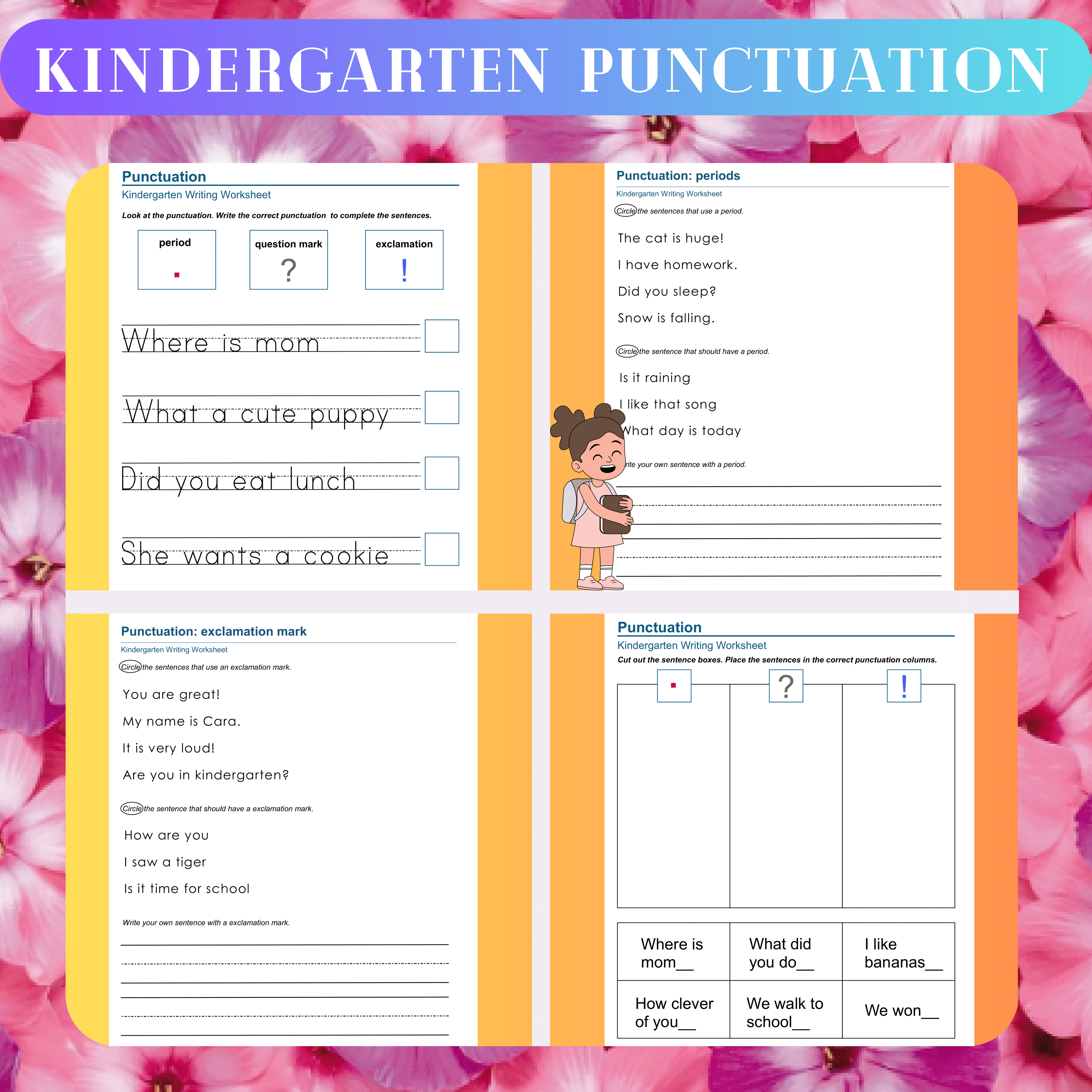 Kindergarten Punctuation Worksheets