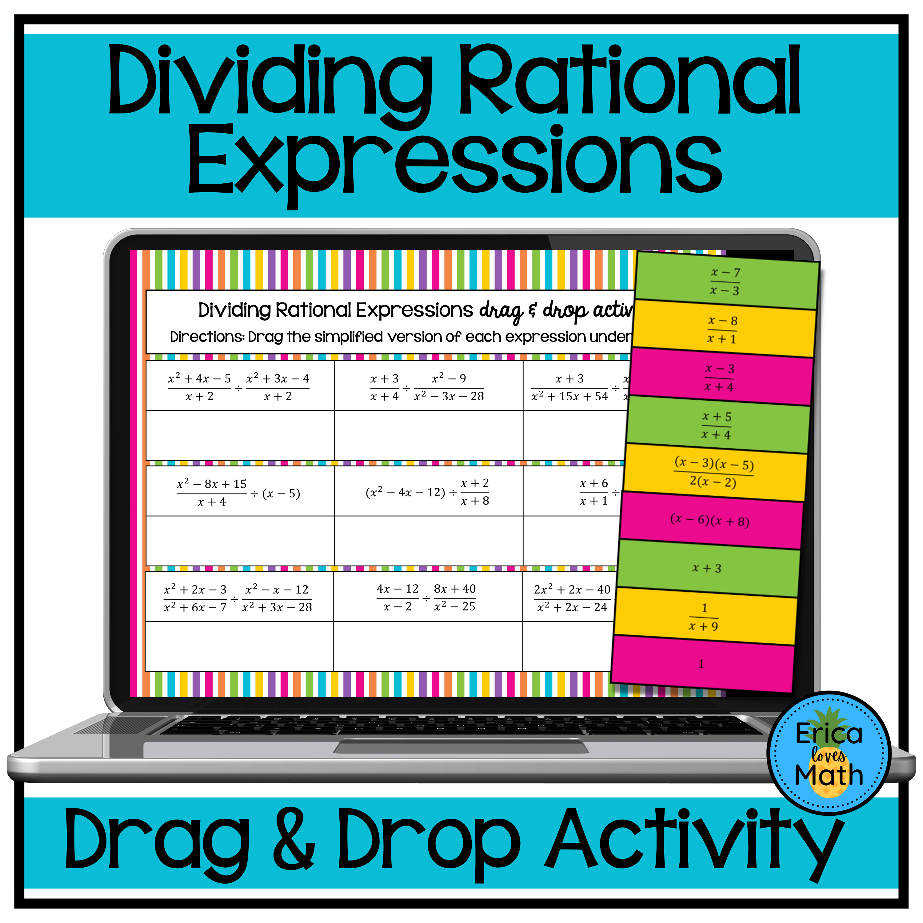 Dividing Rational Expressions Digital Activity Drag & Drop