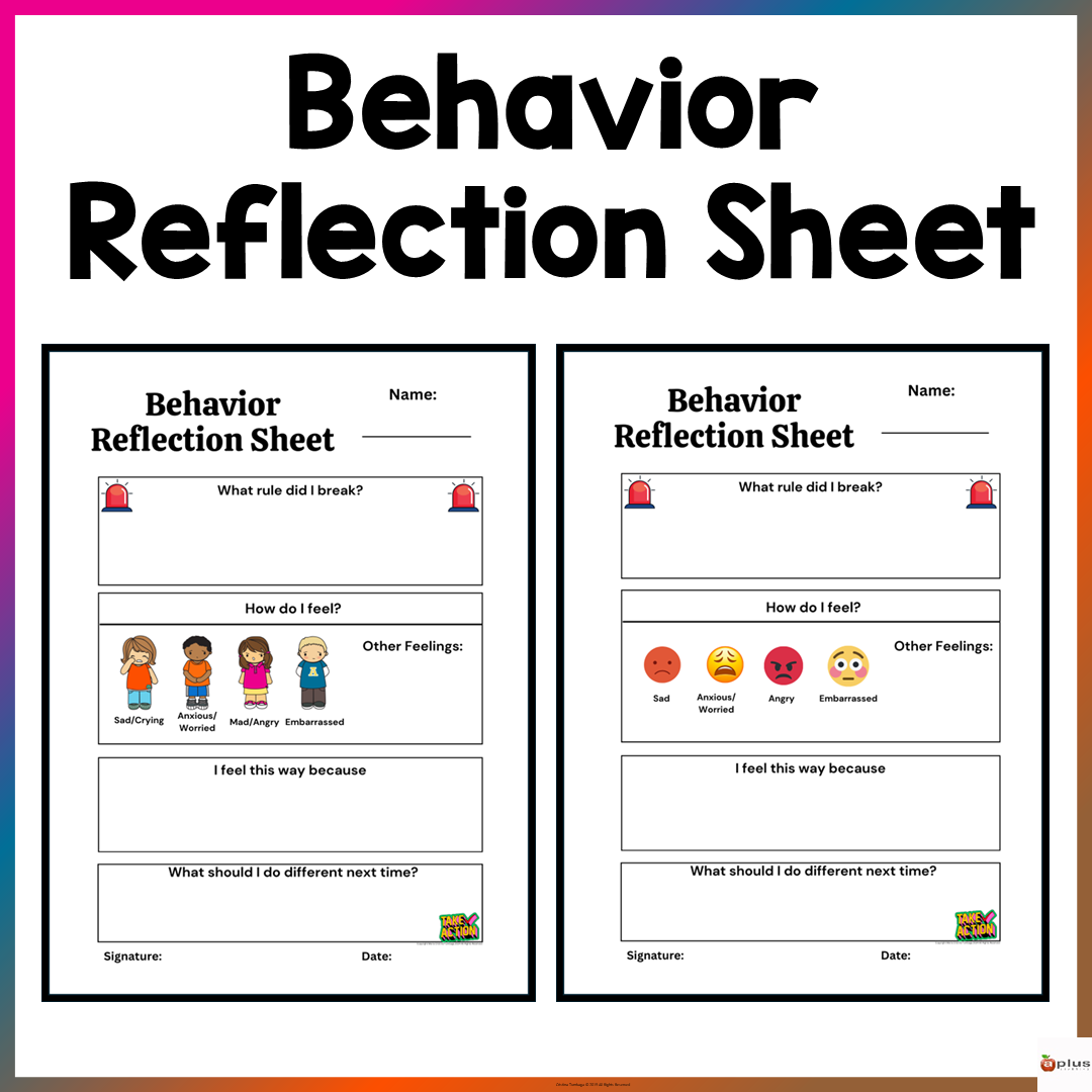Behavior Reflection Sheet