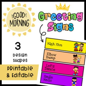 Morning Greeting Choices - Classroom Greeting Signs - Back to School ...