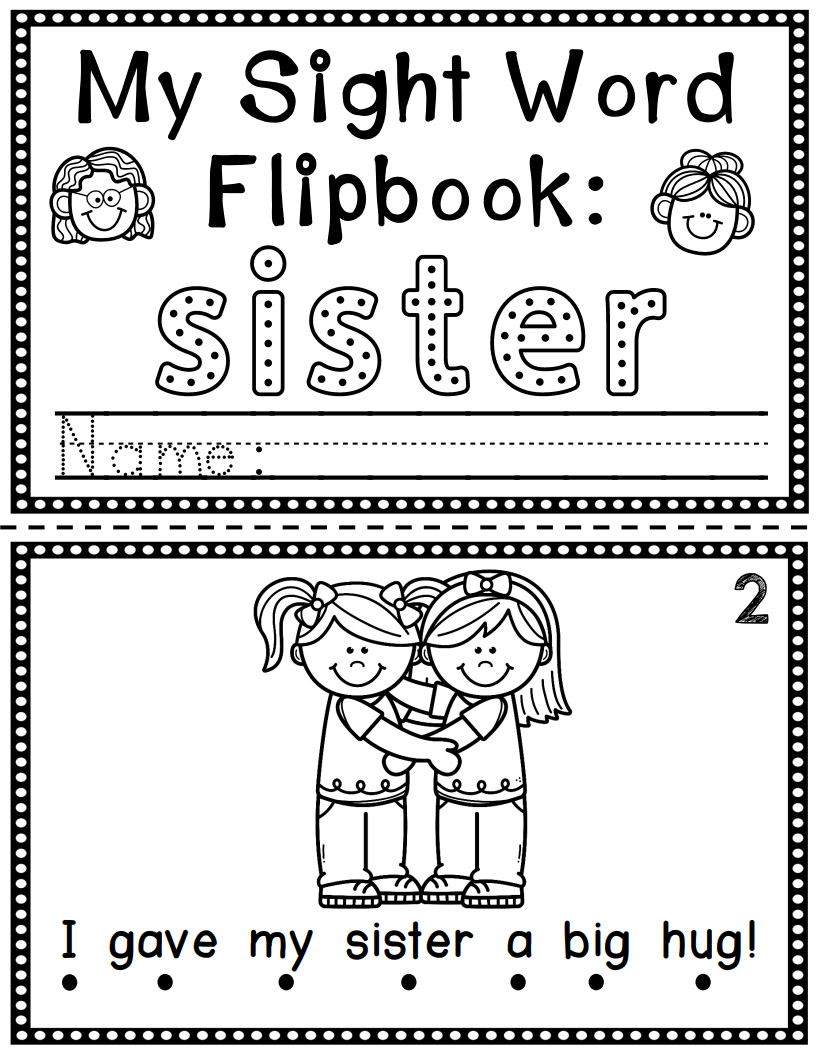 Sight Word Flip Book (Flipbook) - SISTER