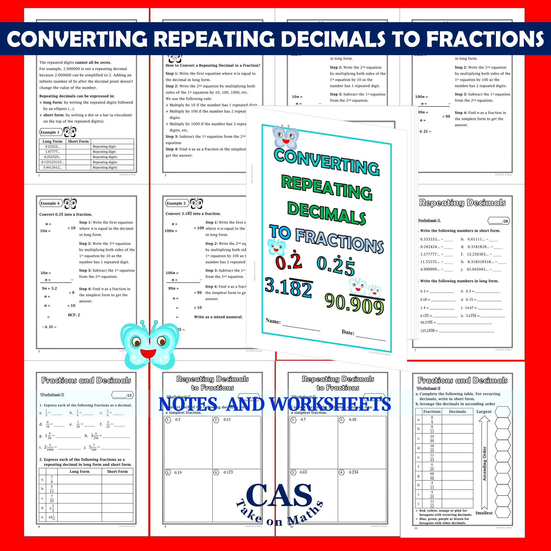 Convert Repeating Decimals to Fractions Workbook