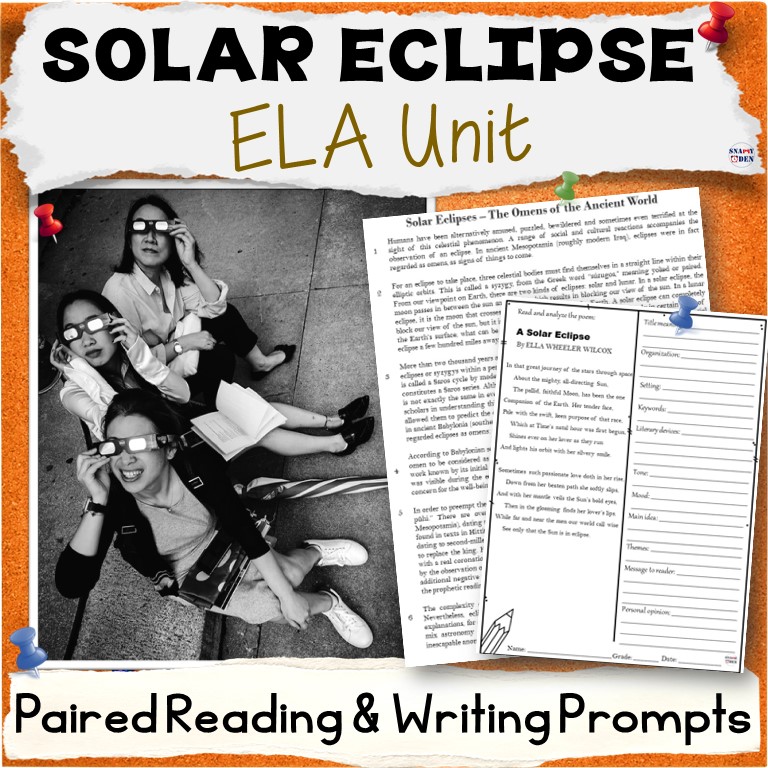 Solar Eclipse Unit - Great North American Eclipse Paired Reading and Writing