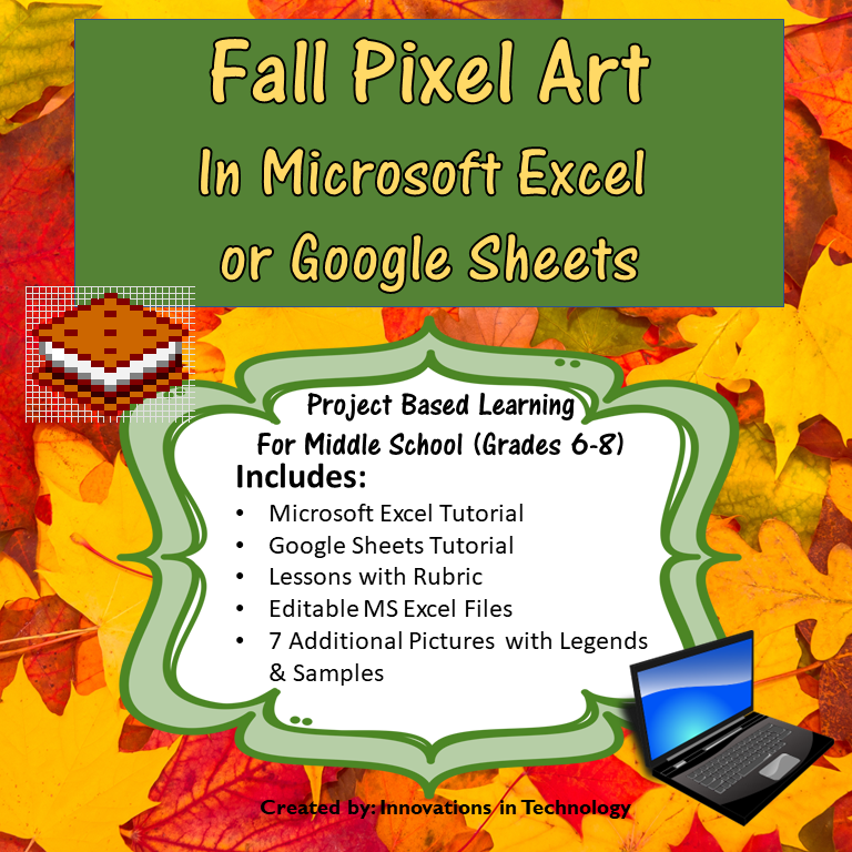 Fall Pixel Art in MS Excel or Google Sheets