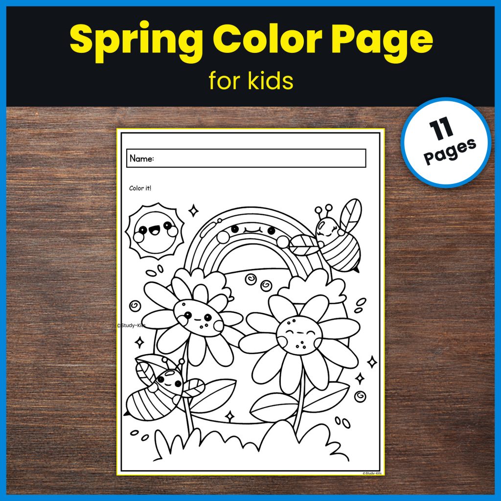 Spring Coloring Pages for Kids: Printable Kids April May June for ...