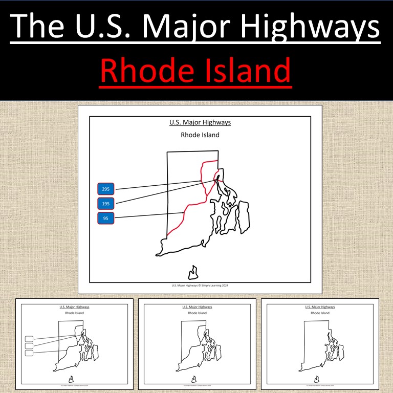 Rhode Island, US State Major Highways Map Geography