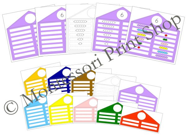 Montessori Colored Bead Houses - Addition Combinations 1 to 10 ...